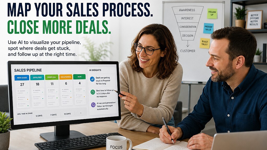 From First Hello to Paying Customer- Mapping Your Sales Process with AI 1024 x 576